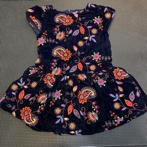 Peek Kids Velvet Embroidered Dress Size XS(2-3)